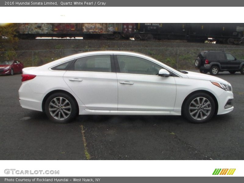 Quartz White Pearl / Gray 2016 Hyundai Sonata Limited