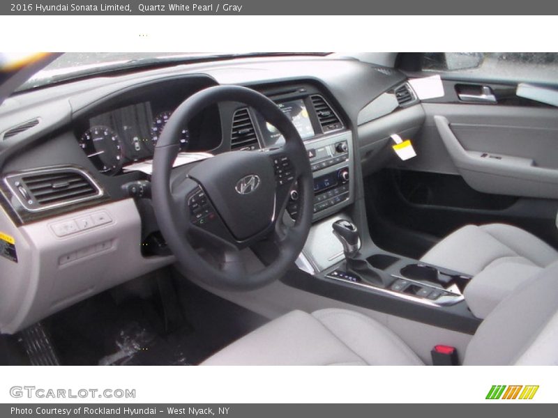 Quartz White Pearl / Gray 2016 Hyundai Sonata Limited