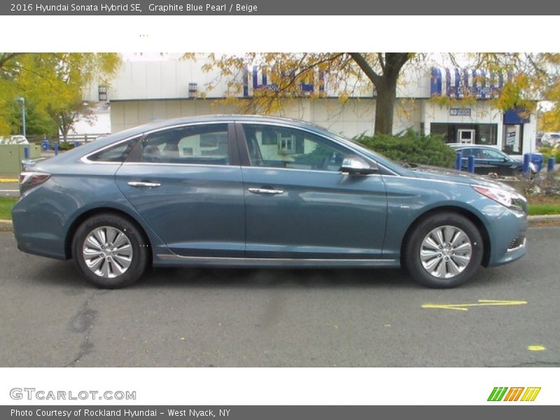 Graphite Blue Pearl / Beige 2016 Hyundai Sonata Hybrid SE