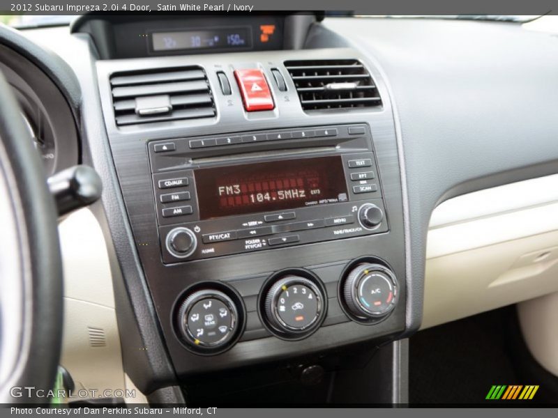 Satin White Pearl / Ivory 2012 Subaru Impreza 2.0i 4 Door