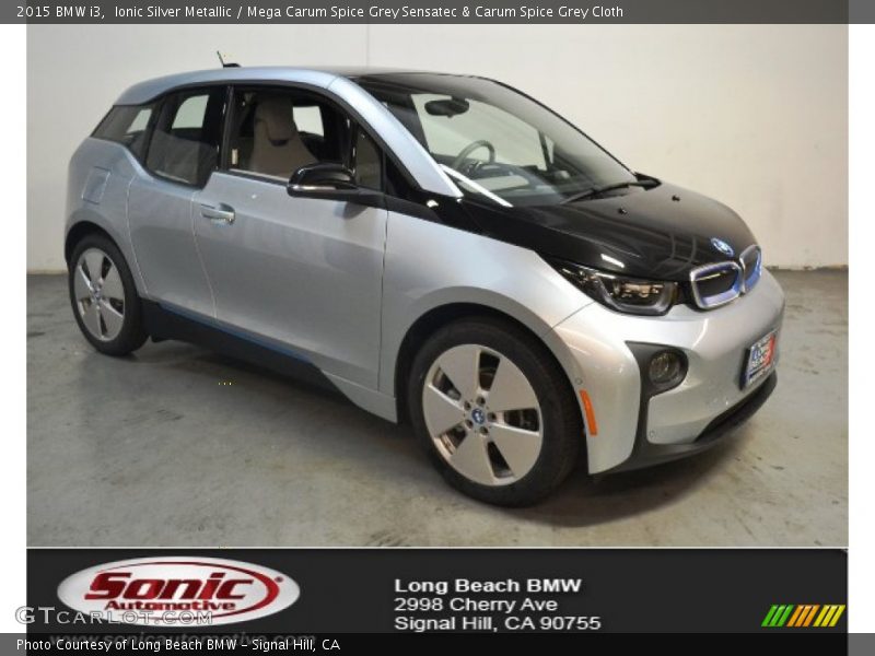Ionic Silver Metallic / Mega Carum Spice Grey Sensatec & Carum Spice Grey Cloth 2015 BMW i3