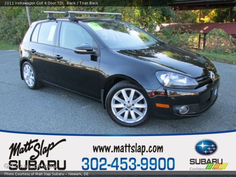 Black / Titan Black 2011 Volkswagen Golf 4 Door TDI