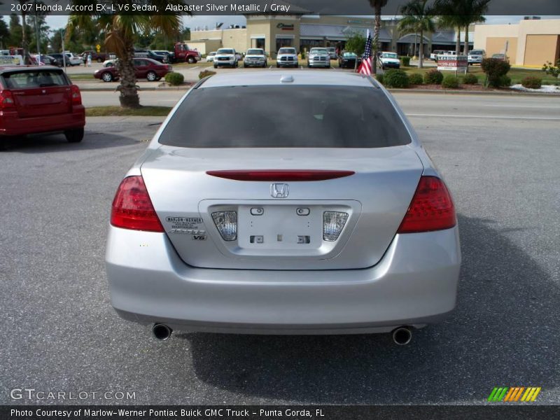 Alabaster Silver Metallic / Gray 2007 Honda Accord EX-L V6 Sedan