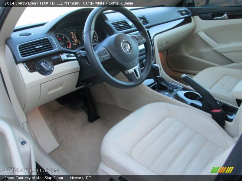 Candy White / Cornsilk Beige 2014 Volkswagen Passat TDI SEL Premium