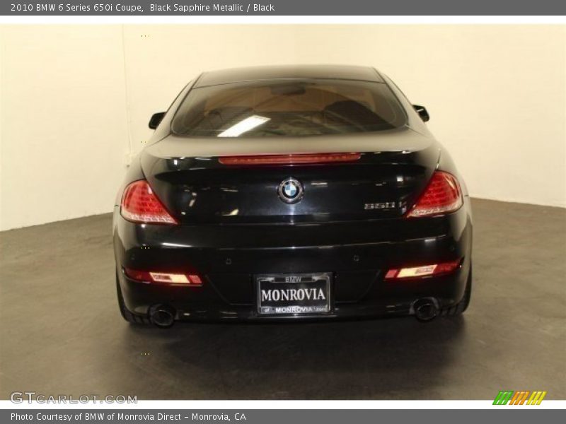 Black Sapphire Metallic / Black 2010 BMW 6 Series 650i Coupe