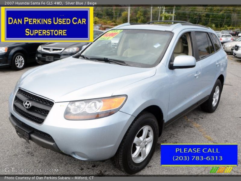 Silver Blue / Beige 2007 Hyundai Santa Fe GLS 4WD