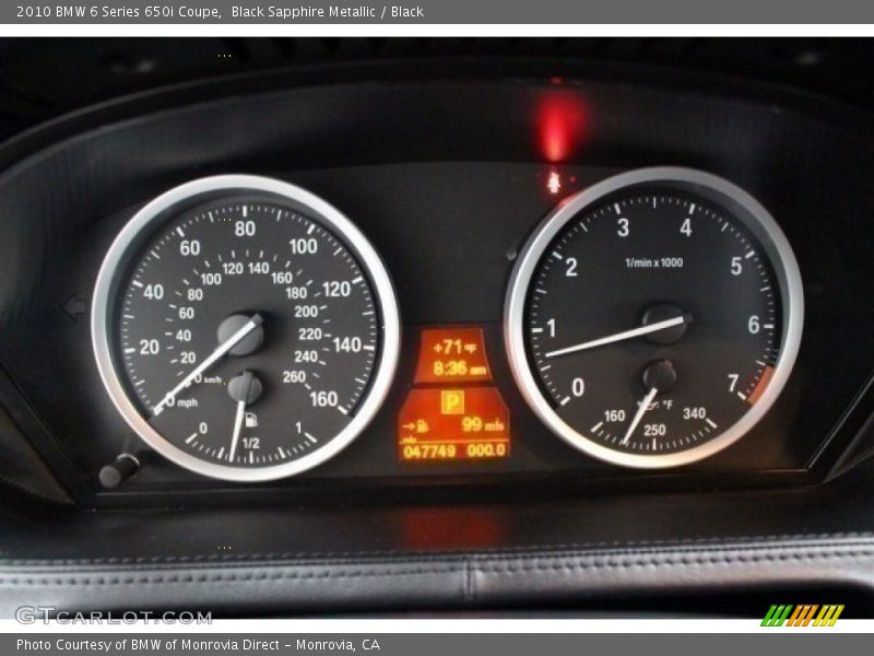 Black Sapphire Metallic / Black 2010 BMW 6 Series 650i Coupe