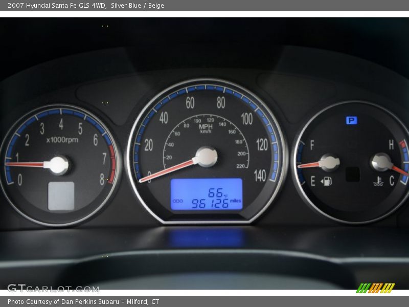 Silver Blue / Beige 2007 Hyundai Santa Fe GLS 4WD