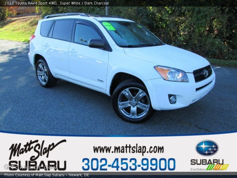 Super White / Dark Charcoal 2010 Toyota RAV4 Sport 4WD