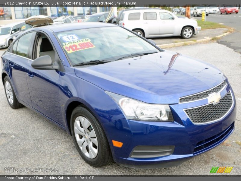 Blue Topaz Metallic / Jet Black/Medium Titanium 2012 Chevrolet Cruze LS