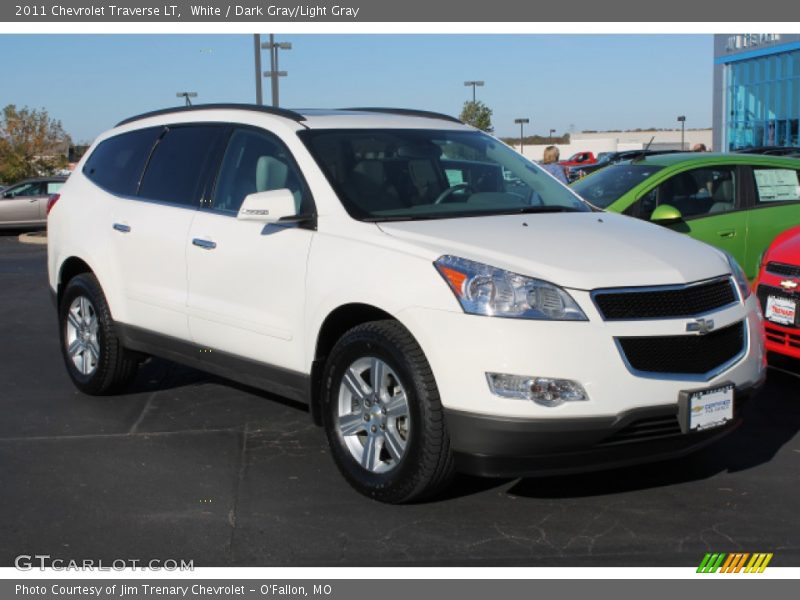 White / Dark Gray/Light Gray 2011 Chevrolet Traverse LT