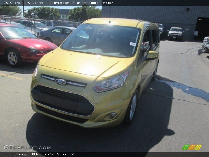 Solar / Medium Stone Cloth 2015 Ford Transit Connect Titanium Wagon
