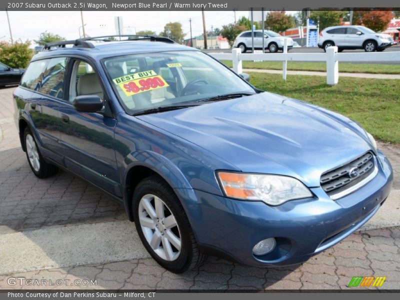 Newport Blue Pearl / Warm Ivory Tweed 2007 Subaru Outback 2.5i Wagon
