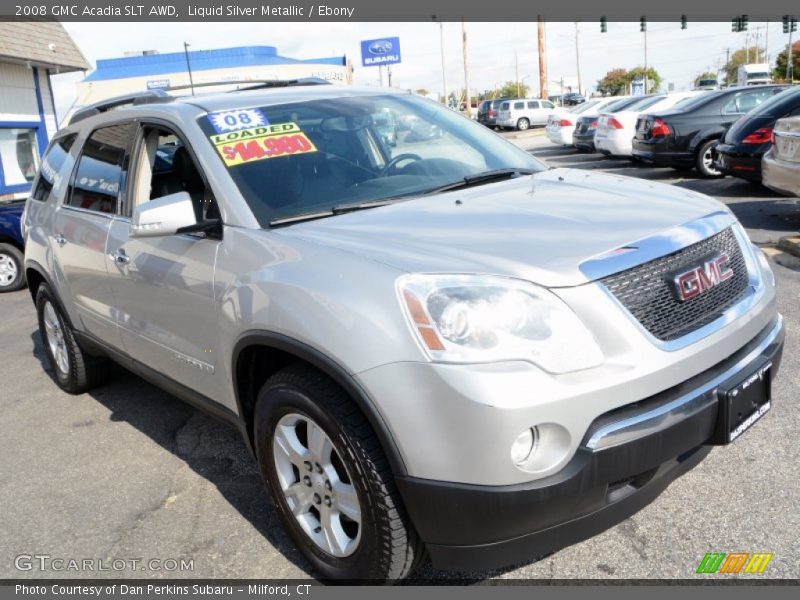 Liquid Silver Metallic / Ebony 2008 GMC Acadia SLT AWD