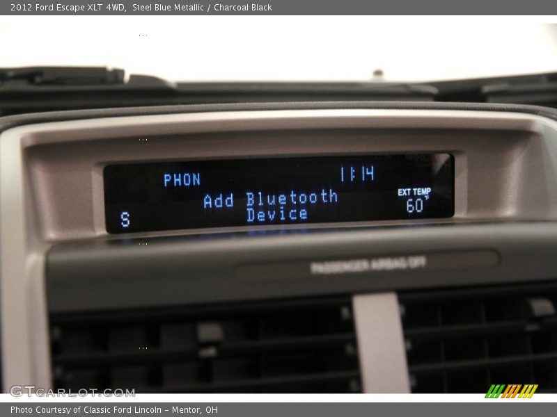 Steel Blue Metallic / Charcoal Black 2012 Ford Escape XLT 4WD