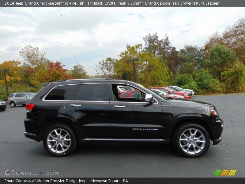 Brilliant Black Crystal Pearl / Summit Grand Canyon Jeep Brown Natura Leather 2014 Jeep Grand Cherokee Summit 4x4