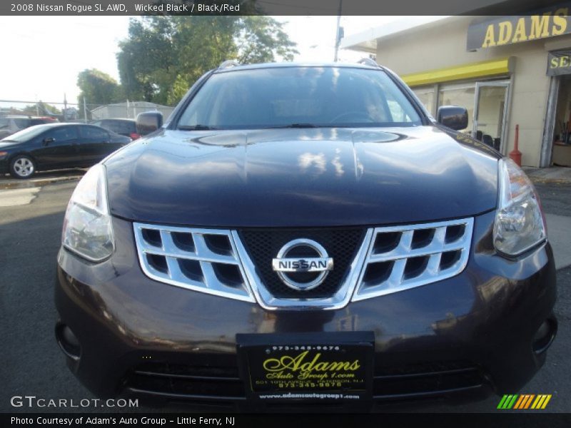 Wicked Black / Black/Red 2008 Nissan Rogue SL AWD