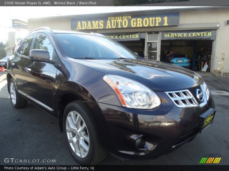 Wicked Black / Black/Red 2008 Nissan Rogue SL AWD