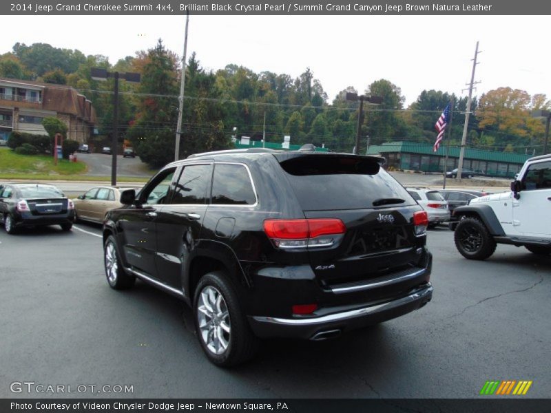 Brilliant Black Crystal Pearl / Summit Grand Canyon Jeep Brown Natura Leather 2014 Jeep Grand Cherokee Summit 4x4