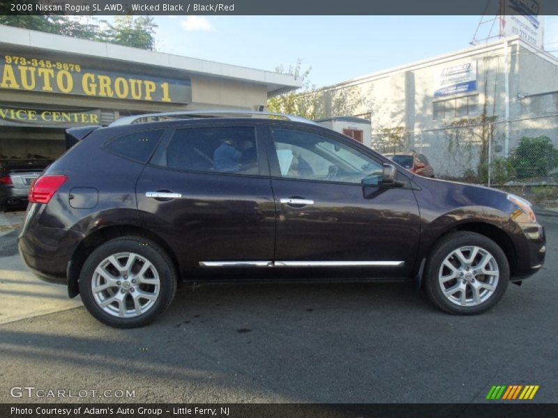 Wicked Black / Black/Red 2008 Nissan Rogue SL AWD