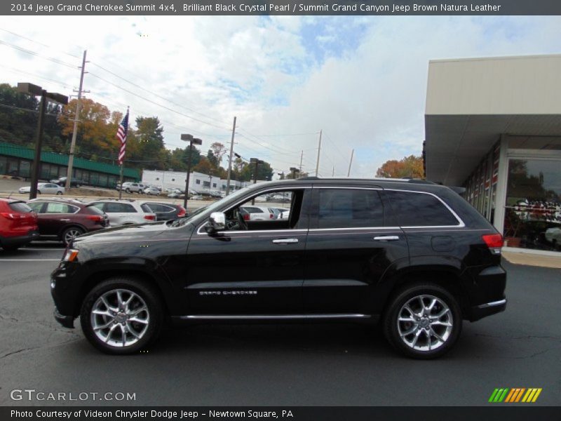Brilliant Black Crystal Pearl / Summit Grand Canyon Jeep Brown Natura Leather 2014 Jeep Grand Cherokee Summit 4x4