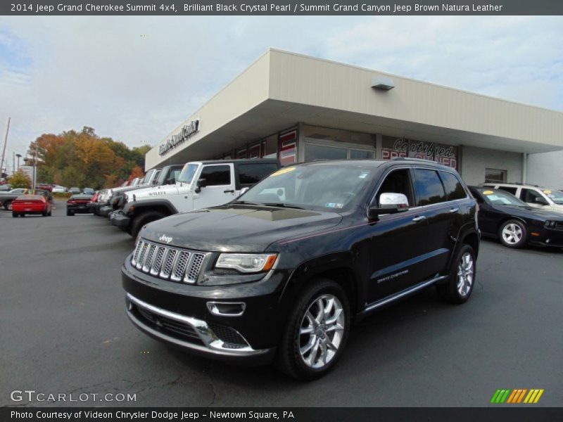 Brilliant Black Crystal Pearl / Summit Grand Canyon Jeep Brown Natura Leather 2014 Jeep Grand Cherokee Summit 4x4