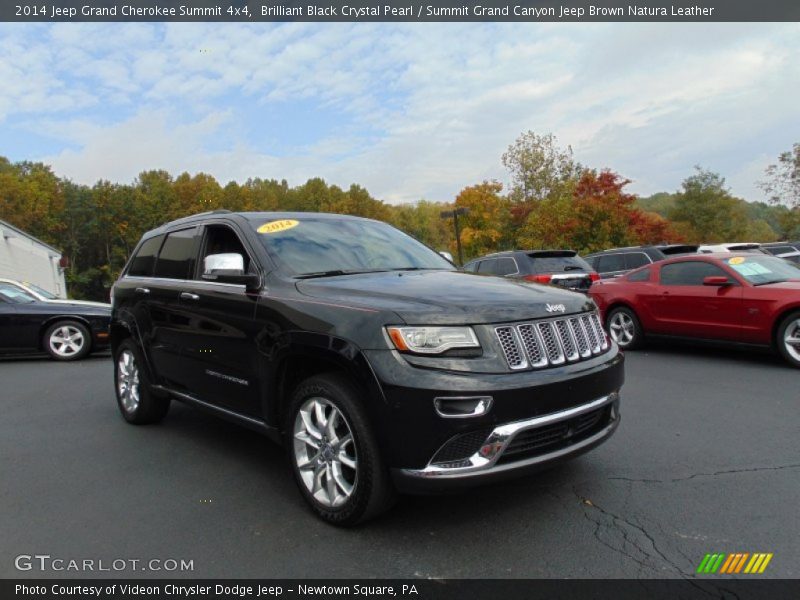 Brilliant Black Crystal Pearl / Summit Grand Canyon Jeep Brown Natura Leather 2014 Jeep Grand Cherokee Summit 4x4