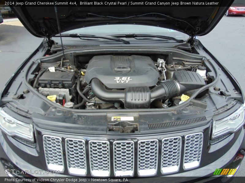 Brilliant Black Crystal Pearl / Summit Grand Canyon Jeep Brown Natura Leather 2014 Jeep Grand Cherokee Summit 4x4