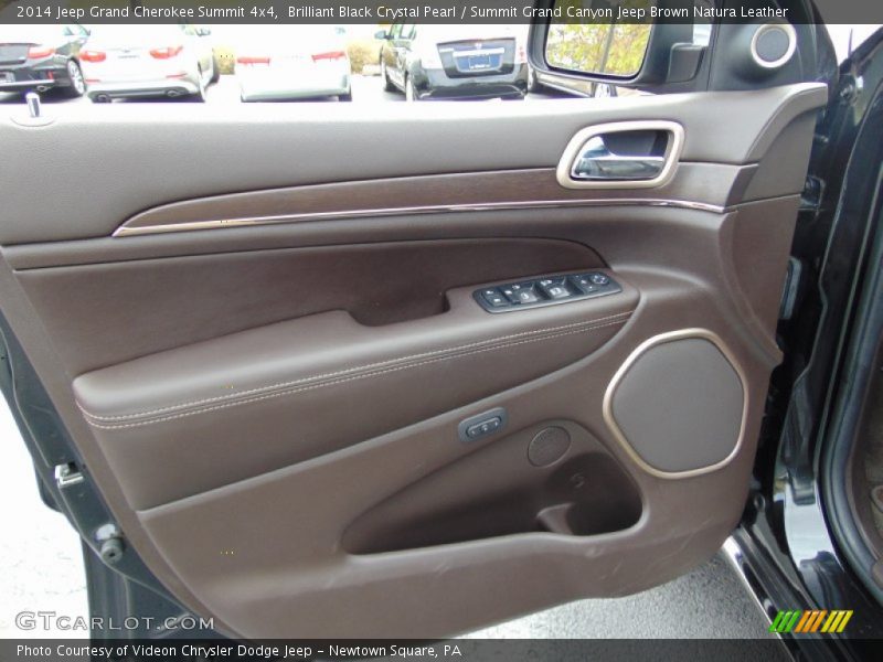Brilliant Black Crystal Pearl / Summit Grand Canyon Jeep Brown Natura Leather 2014 Jeep Grand Cherokee Summit 4x4