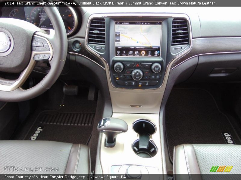 Brilliant Black Crystal Pearl / Summit Grand Canyon Jeep Brown Natura Leather 2014 Jeep Grand Cherokee Summit 4x4