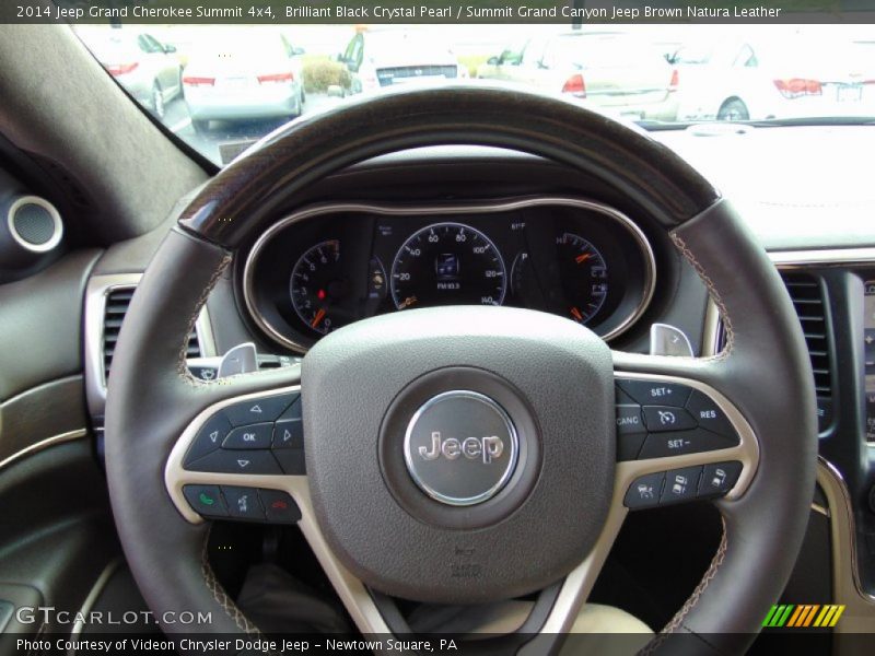 Brilliant Black Crystal Pearl / Summit Grand Canyon Jeep Brown Natura Leather 2014 Jeep Grand Cherokee Summit 4x4