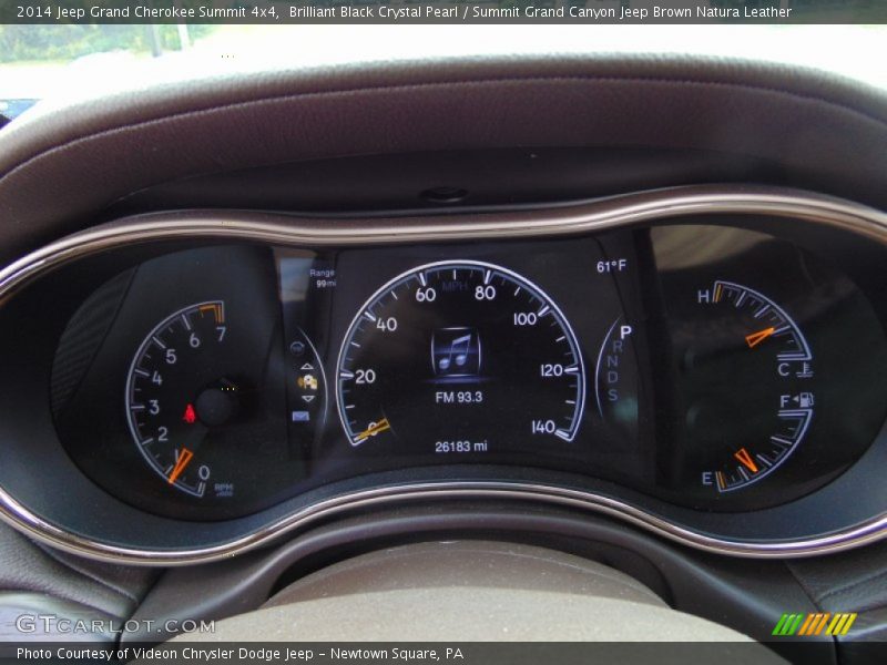 Brilliant Black Crystal Pearl / Summit Grand Canyon Jeep Brown Natura Leather 2014 Jeep Grand Cherokee Summit 4x4