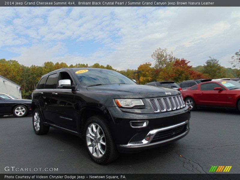 Brilliant Black Crystal Pearl / Summit Grand Canyon Jeep Brown Natura Leather 2014 Jeep Grand Cherokee Summit 4x4