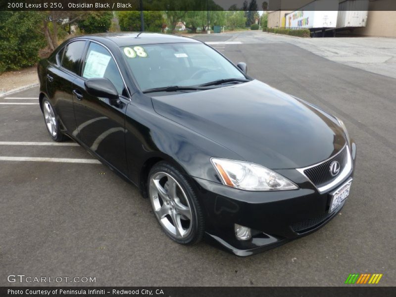 Obsidian Black / Black 2008 Lexus IS 250