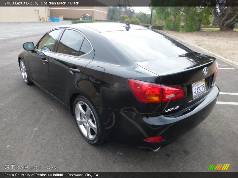 Obsidian Black / Black 2008 Lexus IS 250