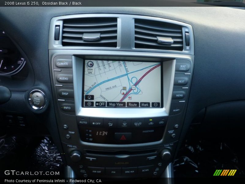 Obsidian Black / Black 2008 Lexus IS 250