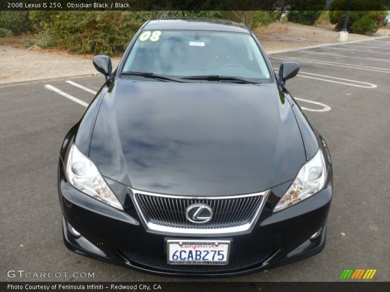 Obsidian Black / Black 2008 Lexus IS 250