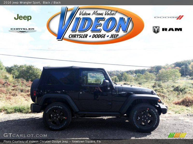 Black / Black 2016 Jeep Wrangler Sport