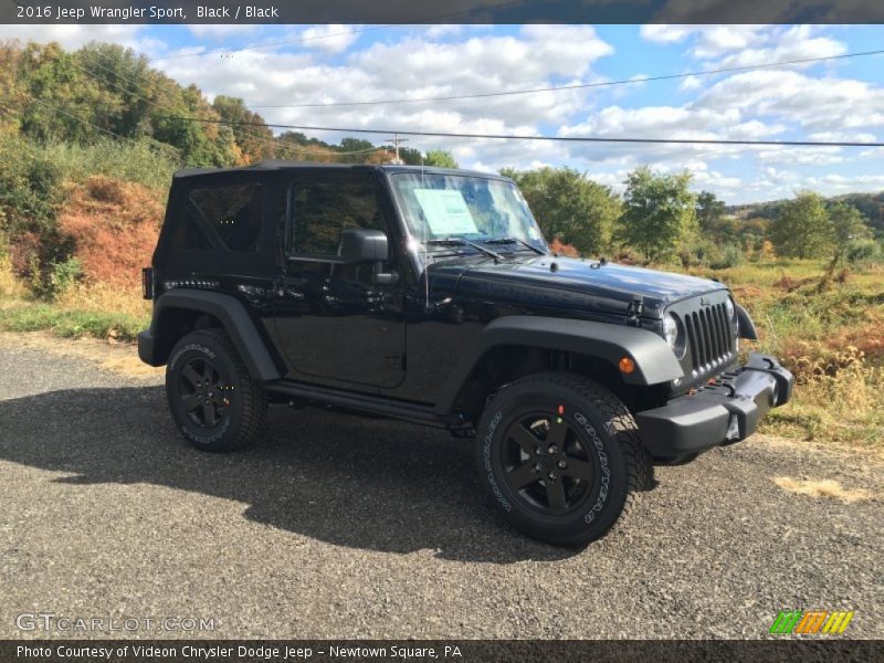 Black / Black 2016 Jeep Wrangler Sport