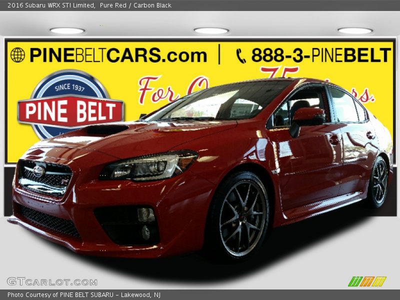 Pure Red / Carbon Black 2016 Subaru WRX STI Limited