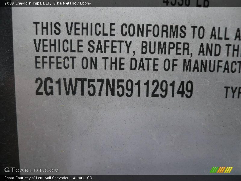 Slate Metallic / Ebony 2009 Chevrolet Impala LT