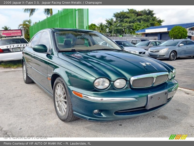 Jaguar Racing Green Metallic / Champagne 2006 Jaguar X-Type 3.0