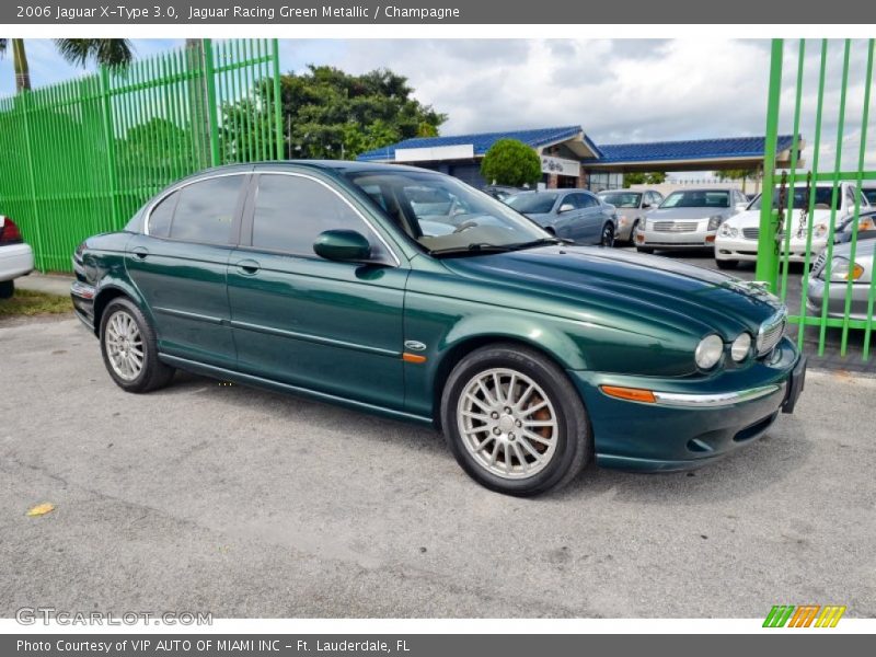 Jaguar Racing Green Metallic / Champagne 2006 Jaguar X-Type 3.0
