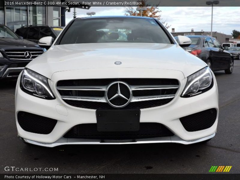 Polar White / Cranberry Red/Black 2016 Mercedes-Benz C 300 4Matic Sedan