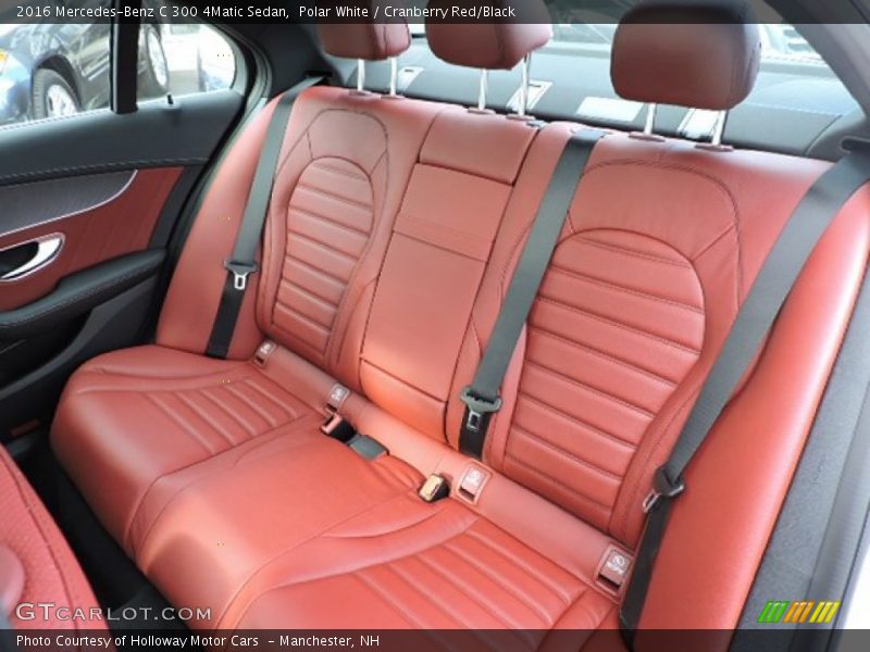 Polar White / Cranberry Red/Black 2016 Mercedes-Benz C 300 4Matic Sedan