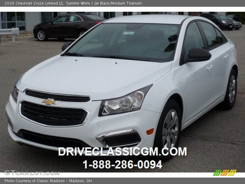 Summit White / Jet Black/Medium Titanium 2016 Chevrolet Cruze Limited LS