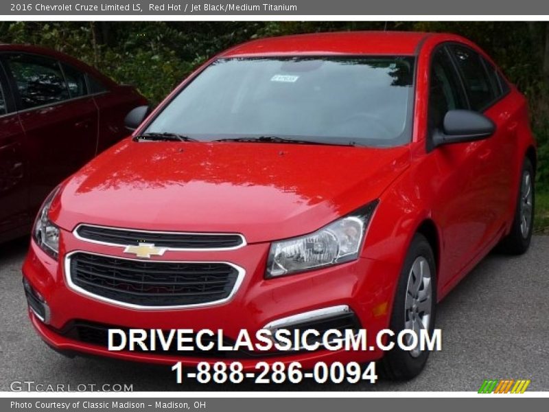 Red Hot / Jet Black/Medium Titanium 2016 Chevrolet Cruze Limited LS