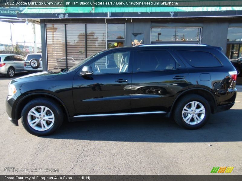 Brilliant Black Crystal Pearl / Dark Graystone/Medium Graystone 2012 Dodge Durango Crew AWD