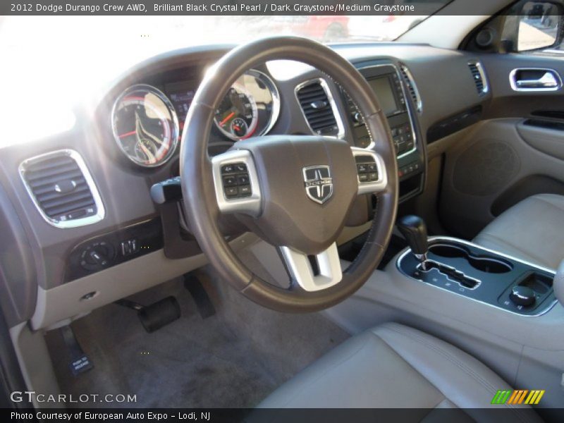 Brilliant Black Crystal Pearl / Dark Graystone/Medium Graystone 2012 Dodge Durango Crew AWD
