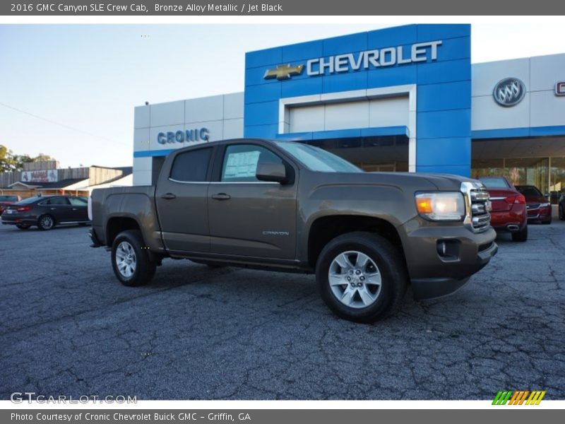 Bronze Alloy Metallic / Jet Black 2016 GMC Canyon SLE Crew Cab